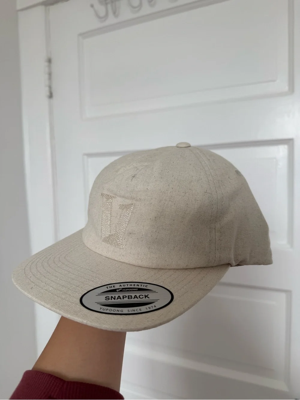 VUORI V1 Embroidery Hat Natural One Size NWT Adjustable Canvas Cap